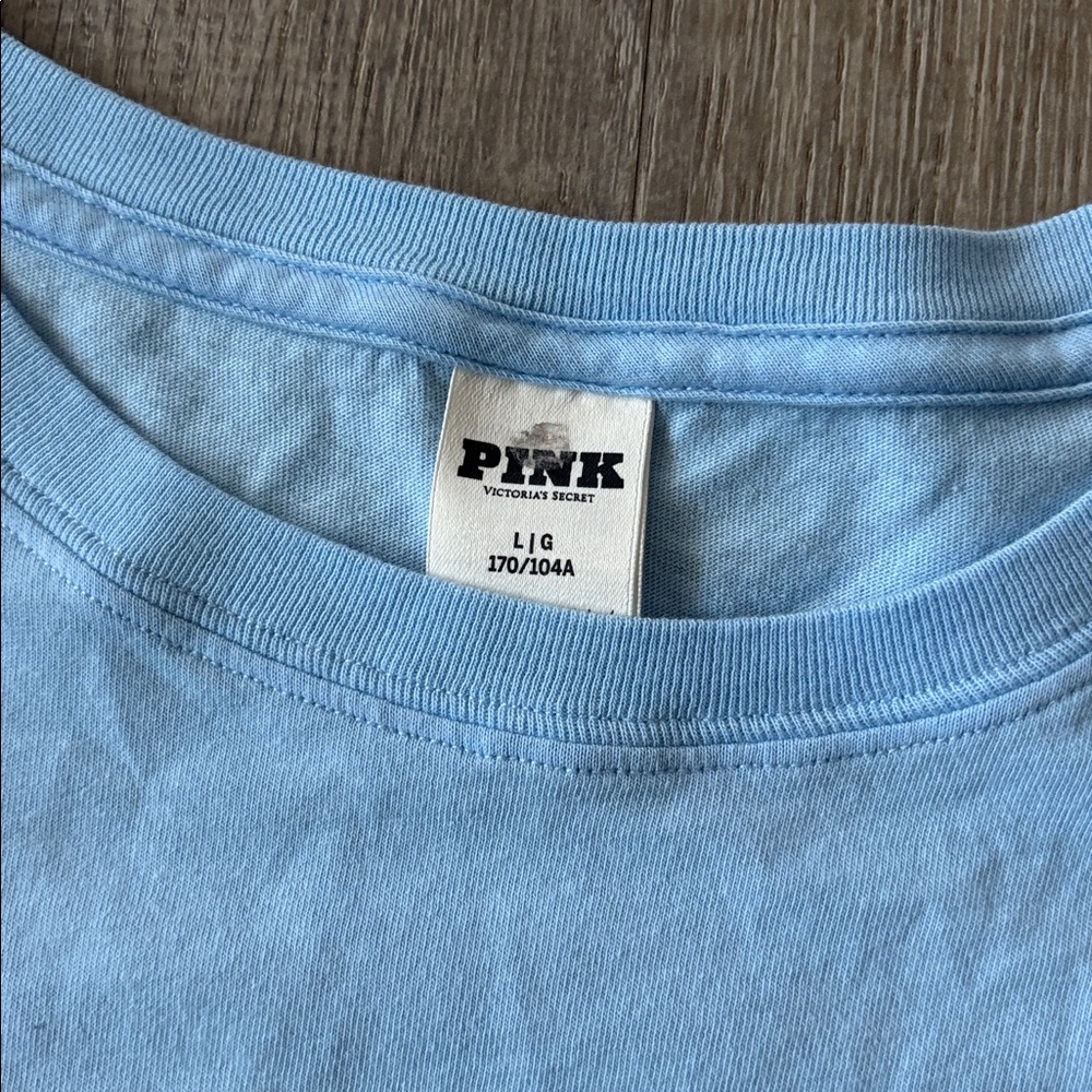 PINK Light Blue Logo Long Sleeve - Picture 3 of 5
